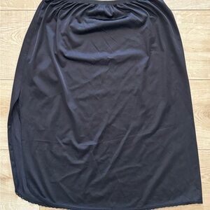 Vintage Black Half Slip Skirt Lightweight Lace Trimmed Slip Skirt Festival Boho